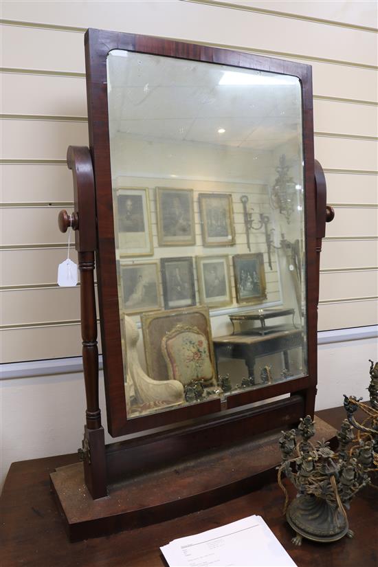 A Victorian mahogany toilet mirror 2ft 7in. H. 3ft 5in.